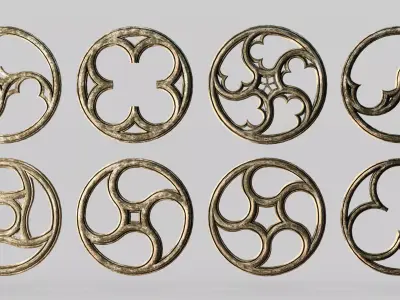 Gothic rose windows 3D model