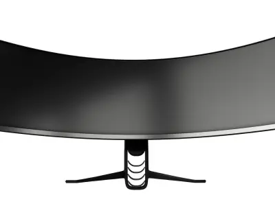 Super Ultra Wide Gaming Monitor Low-poly 3D model