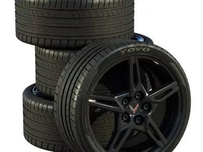 Chevrolet Corvette C8 2020 wheels 3D model