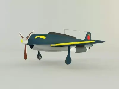 Yokosuka D4Y war plane Low-poly 3D model