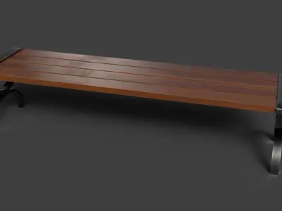 bench Low-poly 3D model 17