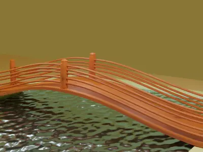 bridge across a pool Free 3D model