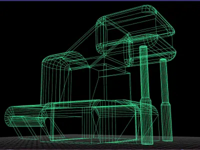 sci fi Building - Cyberpunk design - Game-Ready Low-poly 3D model