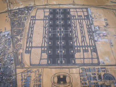 International Airport Runway Low-poly 3D model