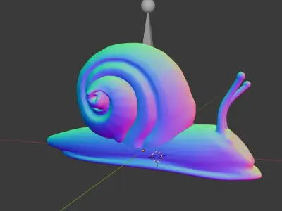Snail with shell rigged 3D model