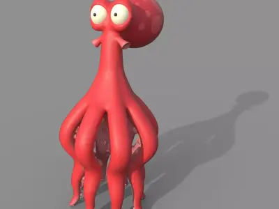 Octopus Cartoon 02 3D model