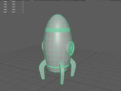 Low Poly Cartoonic Rocket 3d model Free low-poly 3D model