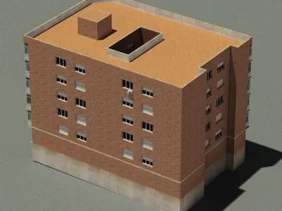 Building apartment - apartment Low-poly 3D model