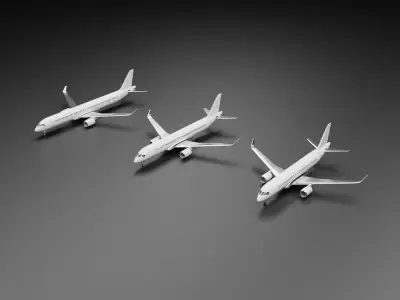 Airbus A220 Family Pack 3D model