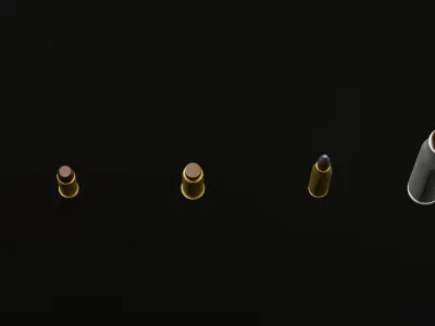 5 Bullet Collection silver 3D model