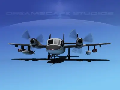 Grumman OV-1D Mohawk V06 3D model