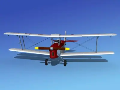 Dehavilland DH82 Tiger Moth V15 3D model