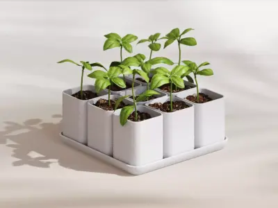 Small herbs plantern sysem - commercial licence 3D print model