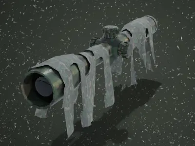 Tactical Sniper Scope Low-poly 3D model