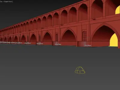 Thirty three bridges Isfahan Iran 3D model