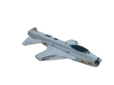 SciFi Fighter Jet Futuristic Spacecraft Model Low-poly 3D model