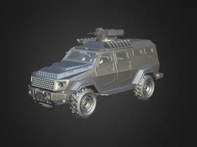 Otokar Cobra Armored Military Truck Low-poly 3D model