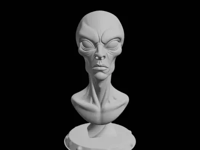 Extraterrestrial Bust Sci Fi Sculpture 3D print model purchase
