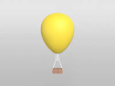 Hot Air Balloon v1 005 Low-poly 3D model
