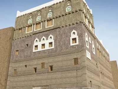Historical Yemeni house - with high detailed exterior 3D model