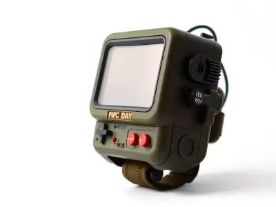 RetroFuturistic Wrist Device Model Pack Low-poly 3D model