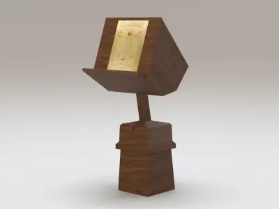 Antique wooden lectern 1 Low-poly 3D model