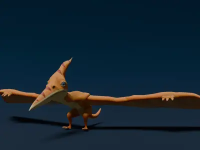 Pterodactyl Stylized Low-poly 3D model