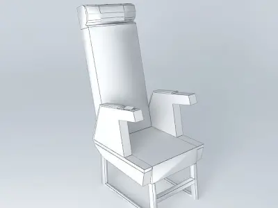 l airplane seat with backrest and armrest Free 3D model