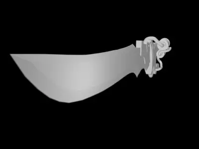 Steam punk sword Low-poly 3D model