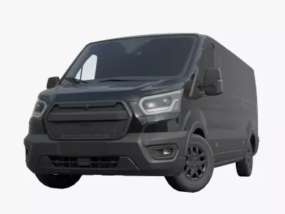 Generic cargo van Low-poly 3D model