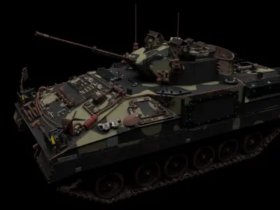4K MCV 80 warrior Tracked Mechanised Combat Vehicle in Arnold Low-poly 3D model