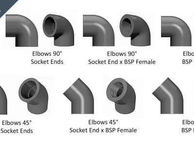 PVC METRIC - VALVES AND FITTINGS INDUSTRIAL - STEP 3D model