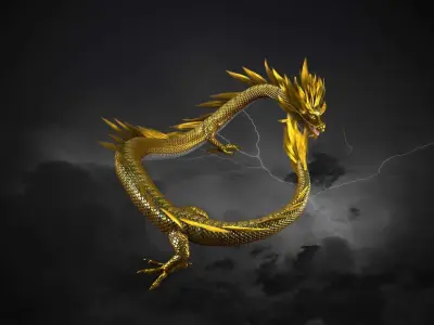 Chinese Dragon Loong Low-poly 3D model