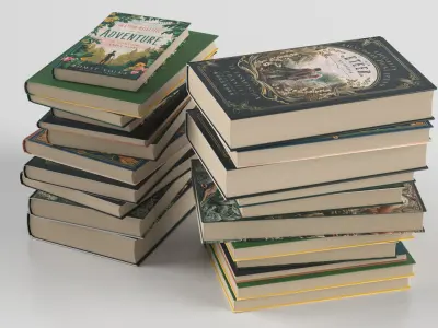 Horror Books Pile 3D model