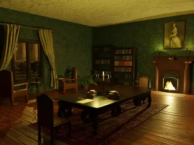 Old Style Room with Whole Furnitures Free 3D model