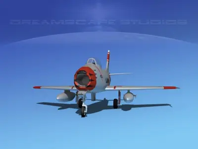 North American F-86 Sabre Jet V04 USAF 3D model