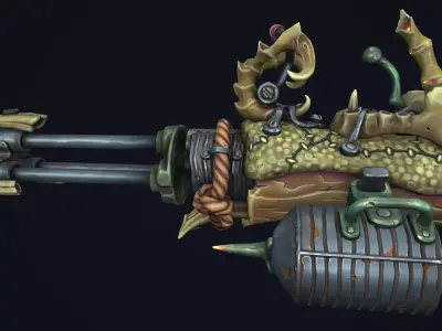 Desert minigun Low-poly 3D model