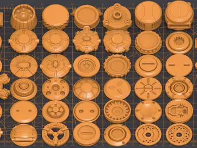 Mega Pack Hard Surface Kitbash 300 DETAILS 3D model