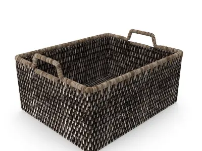 Modern Weave Harvest Basket Free 3D model