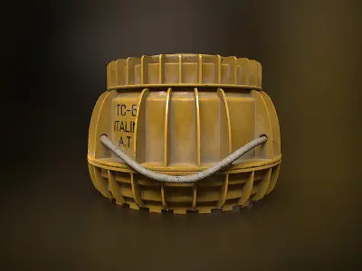Italian anti-tank blast mine TC 6 Low-poly 3D model