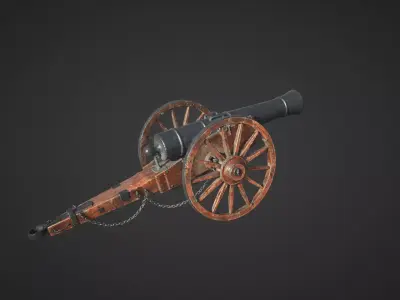 Medieval Cannon Free low-poly 3D model