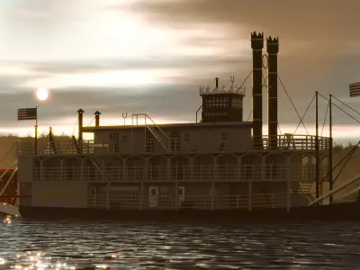 Mississippi Steamboat Western River 3D model