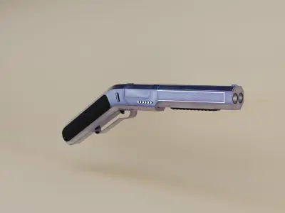 Sci-fi Double-barrel Free low-poly 3D model