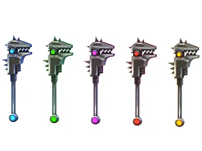 a set of cutting weapons Low-poly 3D model