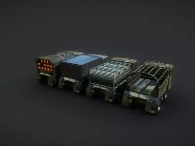 Modular Military Convoy Truck Pack 3D model