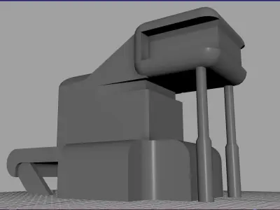 sci fi Building - Cyberpunk design - Game-Ready Low-poly 3D model