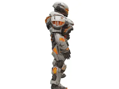 scifi morphed cyborg from dead space extremely detailed hyper... 3D model purchase