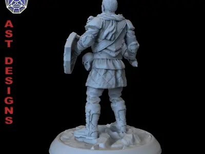 Fantasy character 1-0 warrior Miniature 3D print model