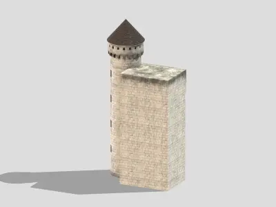 Castle Medieval Middle Ages 02 Low Poly PBR Realistic Low-poly 3D model