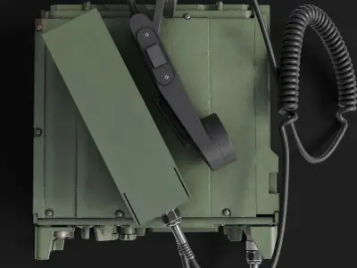 Military Radio with Audio Logger and Handheld Speaker Low-poly 3D model